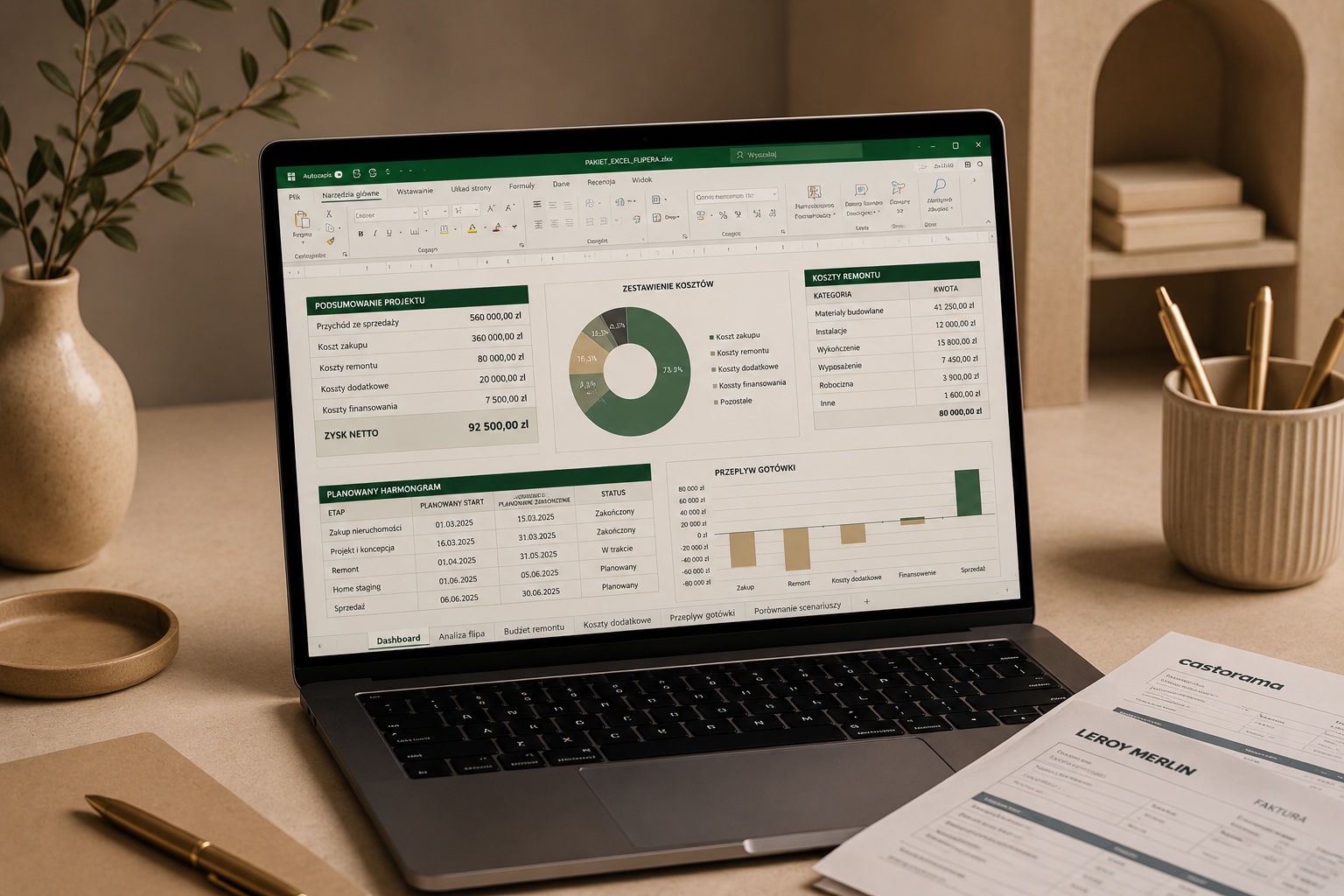 Arkusze Excel flipera